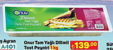 ONUR TAM YAĞLI DİLİMLİ TOST PEYNİRİ ONUR TAM YAĞLI DİLİMLİ TOST PEYNİRİ